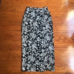 PJLA size 6 womans Floral Maxi skirt with slit.